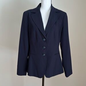 Signature by Larry Levine Navy Blue Blazer Jacket Professional Career Women 12